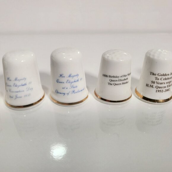 Set of 20 Royal Memorabilia Porcelain Thimbles Queen Elizabeth II, Dianna + - Picture 11 of 14